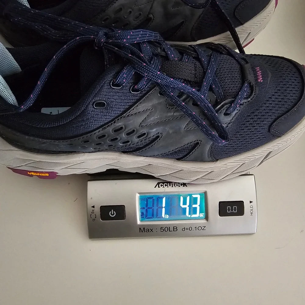 Hoka One One Women Anacapa Breeze Low Hiking Shoe 7 Outer Space Harbor Mist Gorp